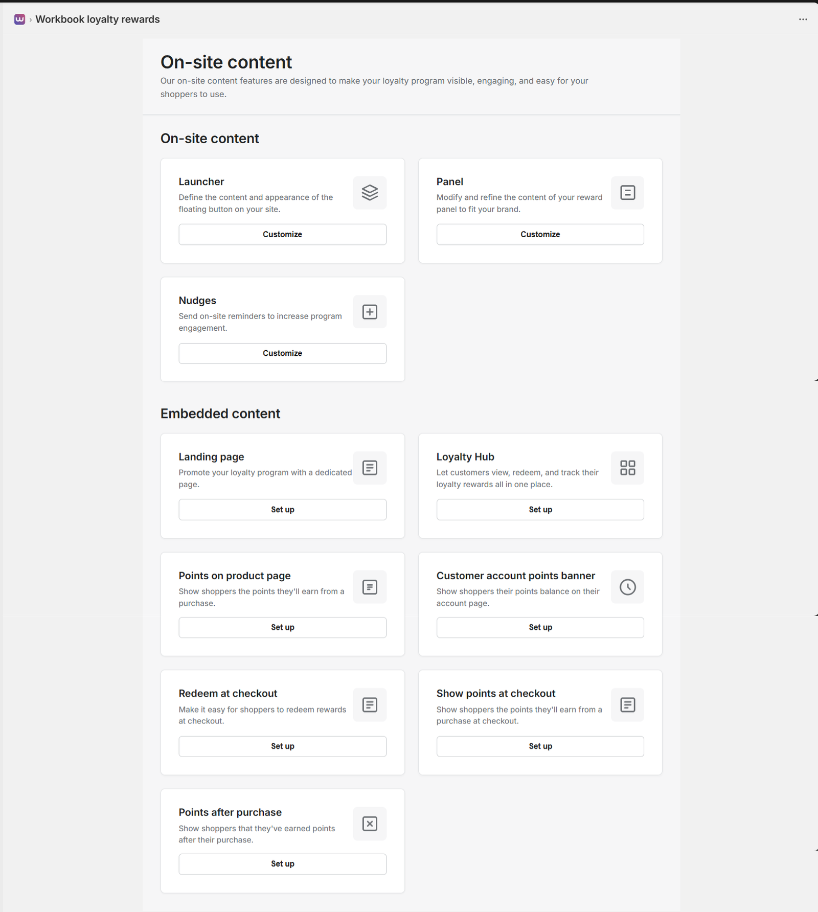 On-site Content Management Page