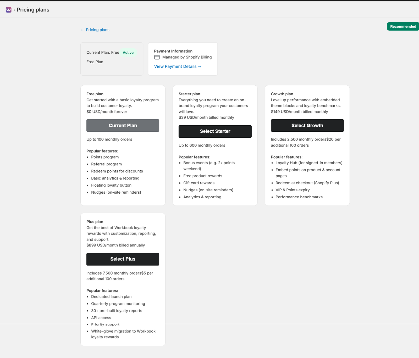 Updated Pricing Plans Page