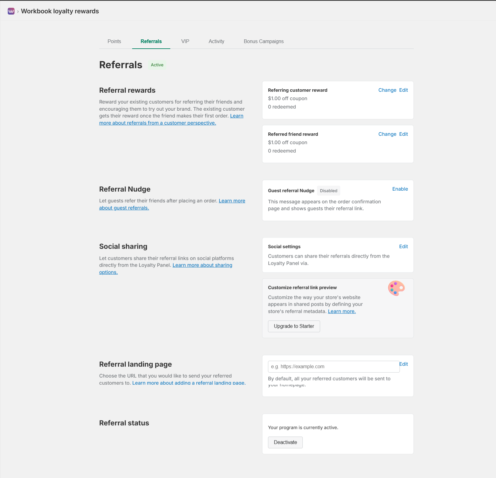 Referrals Configuration Section